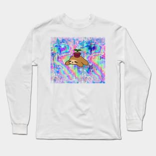 Potted Plant Sloth - Rainbow Holographic Long Sleeve T-Shirt